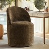 Upholstered Vanity Chair with Casters, Armless Chenille Makeup Chair with Wheels for Bedroom or Dressing Table-Maison Boucle - 2 of 4