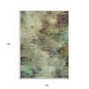 Beige Green And Artichoke Green Abstract Washable Indoor Outdoor Area Rug - 3 of 4