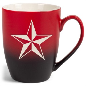 100 North Red and Black Two Toned Ombre, 10 Ounce, Comfortably Fits Your Hands, Ceramic Tea Coffee Cup Mug, Nautical North Star - 1 of 1