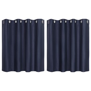 PiccoCasa Window Rod Pocket Valance Thermal Insulated Curtain Panels 2Pcs - 1 of 4