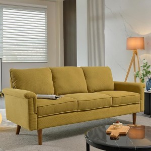 XIZZI 3 Seater Sofa Couch with Deep Seats, Modern Upholstered Sofa with Armrests, Comfy Couches for Living Room, Bedroom and Office - 1 of 4
