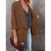 Womens Casual Blazer Jackets Roll Up Long Sleeve Open Front Jacket Loose Fit Longline Blazer Work Office Business Blazers - 4 of 4