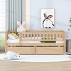 NicBex Twin/Full Size Daybed Wood Bed Frame with 2 Drawers and Fence Guardrails for Children,Boys,Girls - 2 of 4