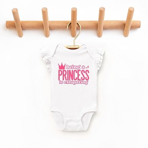 The Juniper Shop Being A Princess Is Exhausting Baby Flutter Sleeve Bodysuit - 1 of 2