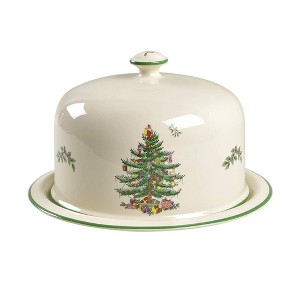 Spode Christmas Tree 2 Piece Serving Platter with Dome Set - 1 of 4