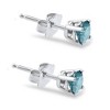 Pompeii3 1/2ct Treated Blue Diamond Studs 14K White Gold - 2 of 3