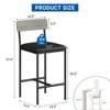 3-Piece Counter Height Dining Set - Pub Table with Storage & Upholstered Stools for Small Spaces - 3 of 4