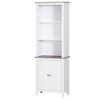 HOMCOM 69'' Freestanding Storage Cabinet, Bathroom Linen Tower, Kitchen Cupboard, Buffet Cabinet, Bookcase with Double Door 3-Tier Shelf for Home Office - 4 of 4