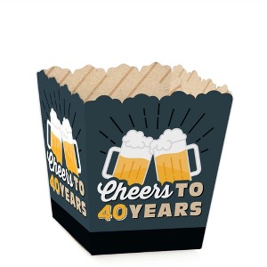 Big Dot of Happiness Cheers and Beers to 40 Years - Party Mini Favor Boxes - 40th Birthday Party Treat Candy Boxes - Set of 12 - 1 of 4