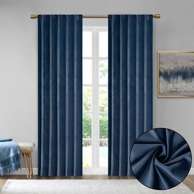 2 Pcs Solid Curtain Panel Pair, Light Sheen and Plush Textured Light Filtering Curtain for Luxury Decor Style, Velvet Soft Window Panel for All Season