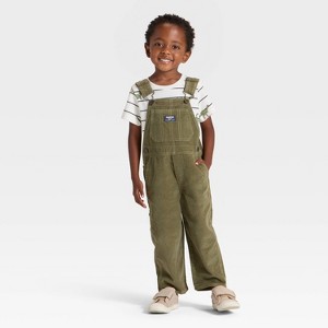 OshKosh B'gosh Toddler Boys' Corduroy Overalls - Olive Green - 1 of 3