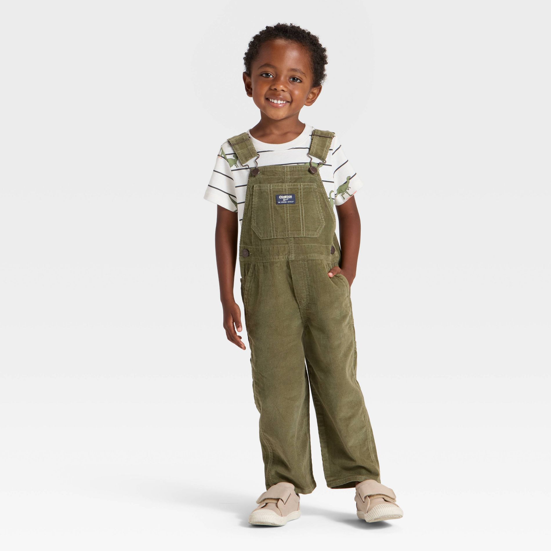 OshKosh B'gosh Toddler Boys' Corduroy Overalls - Olive Green 18M