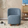 Modern Fabric Upholstered Armless Chair,Lounge Chair With Round Pine Wood Feet,Low Back Accent Chair For Living Room Bedroom-Coolbibila - 2 of 4