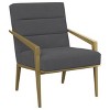 TiramisuBest Modern Upholstered Metal Arm Accent Chair, Dark Grey with Gold Angular Frame & Sloping Arms for Living Room Furniture - 4 of 4