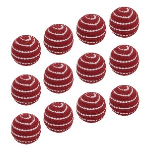 Whisen D3.9" Christmas Ball Ornaments, Decorative Hanging Ball Christmas Tree Ornaments, Set of 12 - Red - 1 of 4