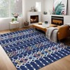 Machine Washable Boho Vintage Area Rug Non-Slip Non-Shedding Geometric Indoor Distressed Soft Low Pile Carpet for Living Room Bedroom Kitchen - 4 of 4