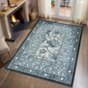 4x6 Rug for Bedroom, Provence Botanical Grove Washable Rugs Non Slip Low Pile Small Carpet for Bedside Kids Room Office Dining Room - 3 of 4