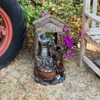 24" Glossy 3 Tier Polyresin Welcome Barrel Fountain With Water Pump - Alpine Corporation: Indoor/Outdoor Decorative Sculptural Feature - 2 of 4