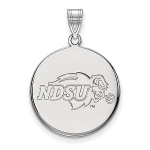 Black Bow Jewelry 10k White Gold North Dakota State Bison NCAA Large Pendant - 1 of 3