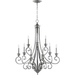 Quorum Lighting Bryant 9-Light Chandelier, Classic Nickel, 29 Width, 36.25 Height - 1 of 1