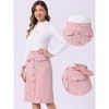 INSPIRE CHIC Women's High Waist Faux Suede Knee Length A-Line Skirts - 2 of 4