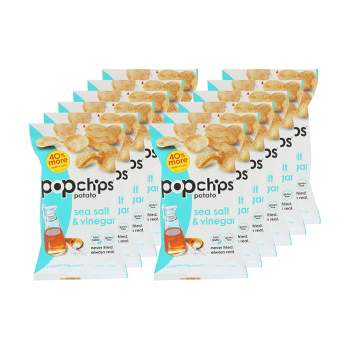 Popchips Sea Salt & Vinegar Potato Chips - Case of 12/5 oz
