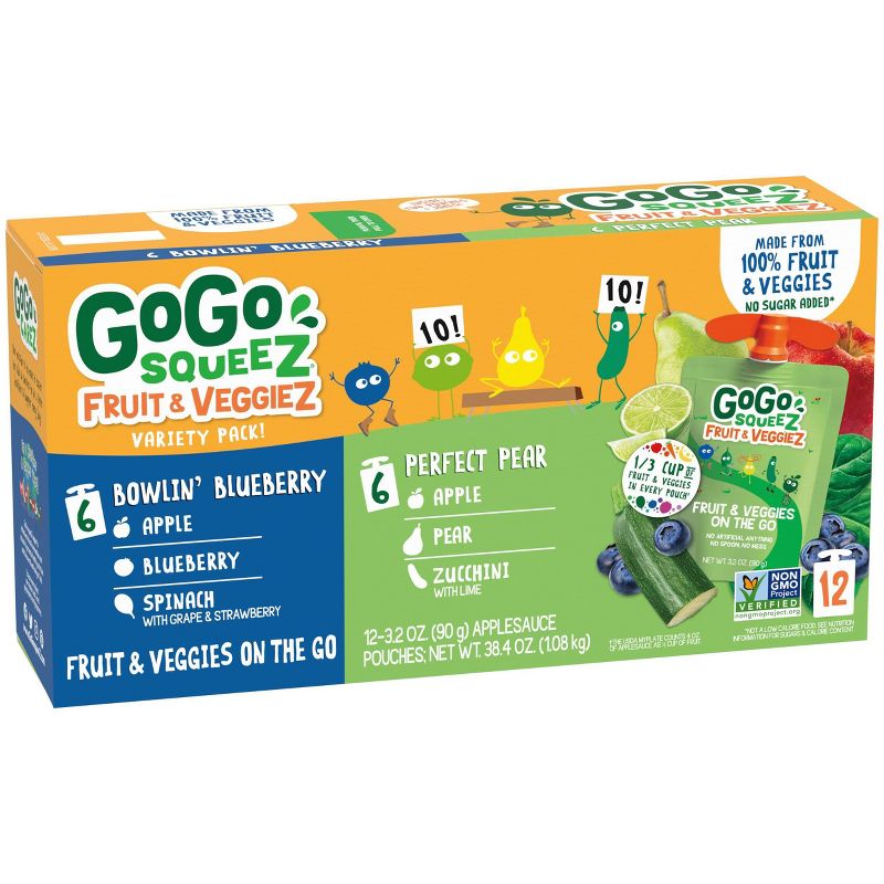 GoGo squeeZ Fruit &#38; VeggieZ Blueberry/Pear - 12ct/38.4oz, 3 of 9