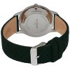 Peugeot Men's Round 40mm Steel Case with Green Wool/Leather Strap - 2 of 3