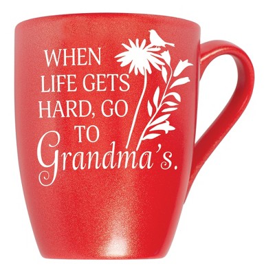 Elanze Designs When Life Gets Hard, Go To Grandma'S Crimson Red 10 ounce New Bone China Coffee Cup Mug
