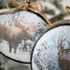 Moose And Deer Ornament Multicolor 6"H Metal Set of 2 - image 2 of 2