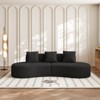 Aukfa Curved Velvet Sectional Sofa - 5 Seater L Shape Sofa , Suitable for Living Room, Apartment, Home Decor, Beige & Orange & Grey - 2 of 4