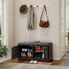 Kumasinova Louvered Shoe Storage Bench,Entryway Bench with Adjustable Panels and Cushioned Seat,Shoe Rack Bench for Entryway,Hallway,Living Room - 2 of 4