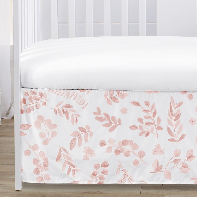 Sweet Jojo Designs Girl Baby Crib Bedding Set - Botanical Pink and White 4pc, 5 of 8