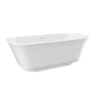 Cesicia 67 in-L  x 31 in-W  x 23 in-H Glossy White Dual Ended Freestanding Soaking Bathtub - 1 of 4