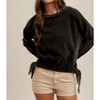 Women's Side Tie Contrast Top - Hem & Thread - 2 of 4