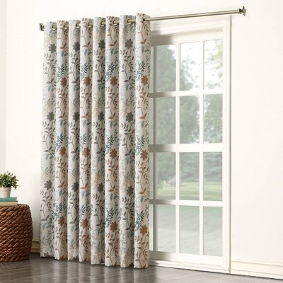 84"x100" Helen Extra Wide Energy Efficient Sliding Room Darkening Door Curtain Panel Stone - Sun Zero