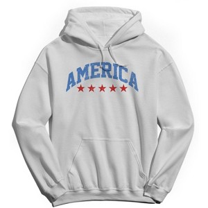 Americana Men's America Red Stars Long Sleeve Graphic Cotton Sweatshirt Hoodie - 1 of 4