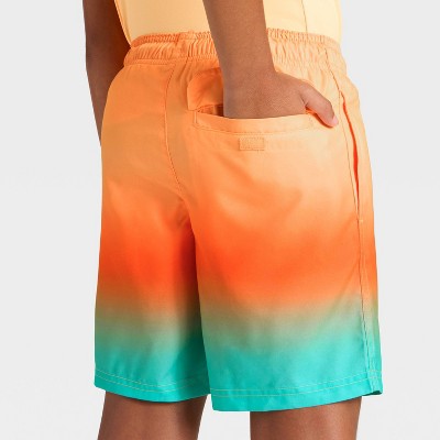 Cat & Jack Boys' Swim Shorts - Cat & Jack™ Orange/Aqua XS — фото 3