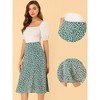 INSPIRE CHIC Women's Print Floral Peasant Elastic Waist A-Line Midi Skirts - 2 of 4