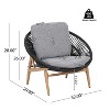 Christopher Knight Home Celine Bohemian Outdoor Papasan Style Wicker Lounge Chair with Cushions (Set of 2) - 3 of 4
