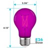 Luxrite A19 LED Purple Edison Light Bulb, 4.5W=60W Equivalent, Clear Glass Filament, UL Listed, Indoor Outdoor, Porch, E26 Standard Base - 3 of 4