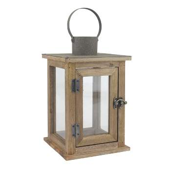 Homcom 2 Pack 28/20 Large Rustic Wooden Lantern Decorative, Indoor/outdoor  Lantern For Home Décor (no Glass), Natural : Target