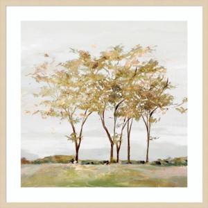 33" x 33" Golden Acre Wood Trees by Isabelle Z Wood Framed Wall Art Print - Amanti Art: Modern Lithograph, Hardwood Frame - 1 of 4