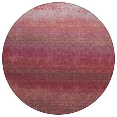Red And Blush Ombre Washable Indoor Outdoor Area Rug