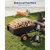 Heavy Duty Steel Metal Garden Wagon Cart Pullable on Wheels, Utility Wagon Carts with 10" All Terrain Tires for Lawn Farm - 4 of 4