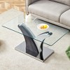 39.4" Rectangular Coffee Table with Tempered Glass Top and Artistic MDF Legs for Living Room, Dining, and Office Use - 3 of 4