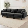 Modern Boucle 3-Seater Sectional Sofa, Sculptural Style Couch with Armrests and Cylindrical Legs, Fabric Couch with Plush Cushion-Coolbibila - 2 of 4