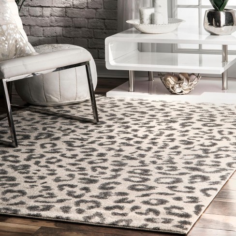 Nuloom Contemporary Leopard Print Area Rug Grey 2 X 3 100 Polypropylene Target