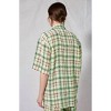 Women's Silk Check Print Bowling Blouse - Topshop - 3 of 4