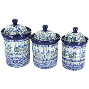 Blue Rose Polish Pottery 1300S Ceramika Artystyczna Canister Set - 1 of 1